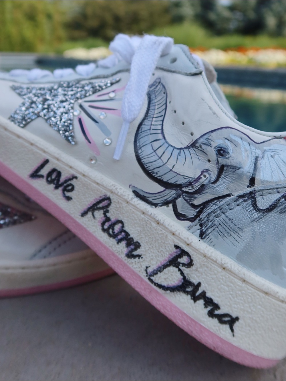 Custom pink and blue Golden Goose sneakers: Bama - Picture 3 of 4